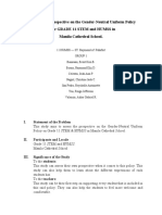 Assessing The Prospective On The Gender-Neutral Uniform Policy of The GRADE 11 STEM and HUMSS in Manila Cathedral School