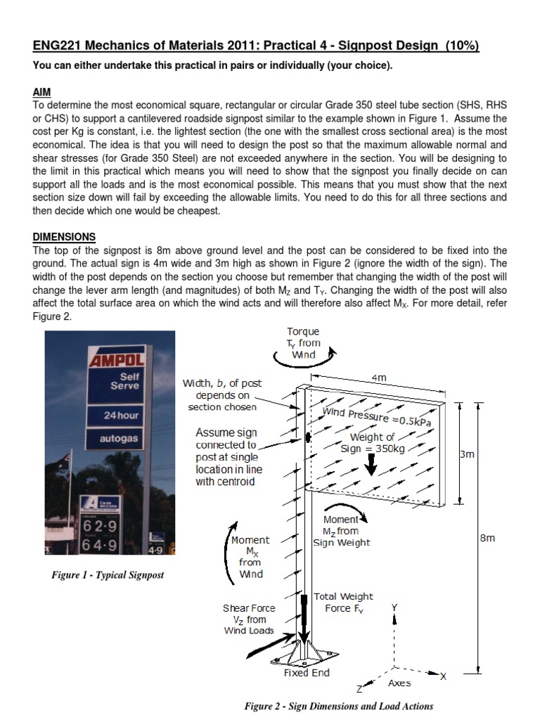 Practical 4 - Signpost 2011 | PDF | Spreadsheet | Stress (Mechanics)