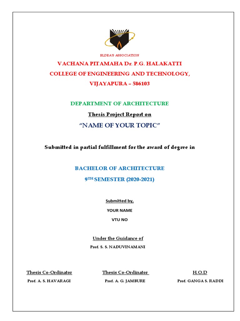 Thesis Report Format Pdf