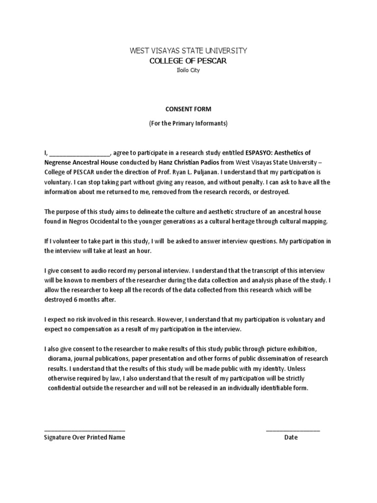 Consent Form | PDF