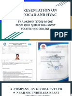 A Presentation On Autocad and Hvac: BY A AKSHAY (17061-M-001) From Quli Qutub Shah Govt Polytechnic College
