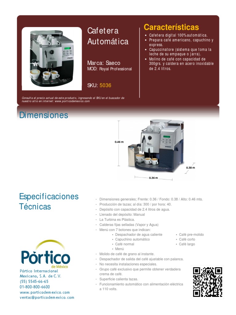 5036 Cafetera Automatica Saeco Royal Professional | café