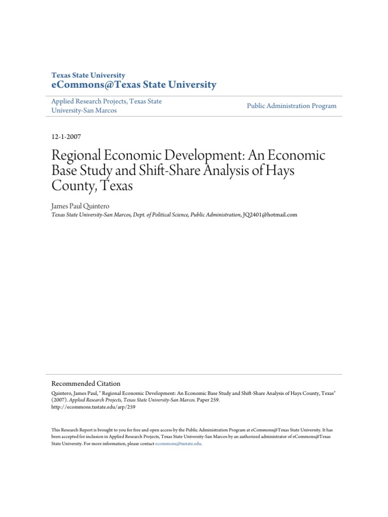 Quintero - Economic Base and Shift Share Analysis | PDF | Data Analysis ...
