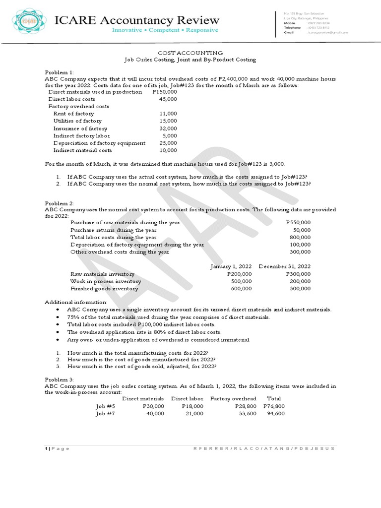 AFAR04-13 Cost Accounting | PDF | Cost Of Goods Sold | Inventory