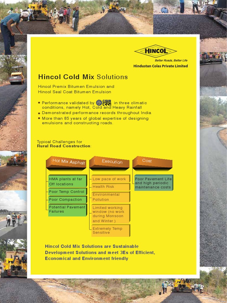 Hincol cold mix solutions hot mix asphalt execution cost pdf