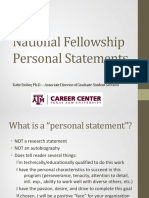 NSF Applications Personal Statements