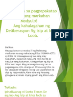 Edukasyon Sa Pagpapakatao Ikalawang Markahan Modyul:6 Ang Kahalagahan NG Deliberasyon NG Isip at Kilos-Loob