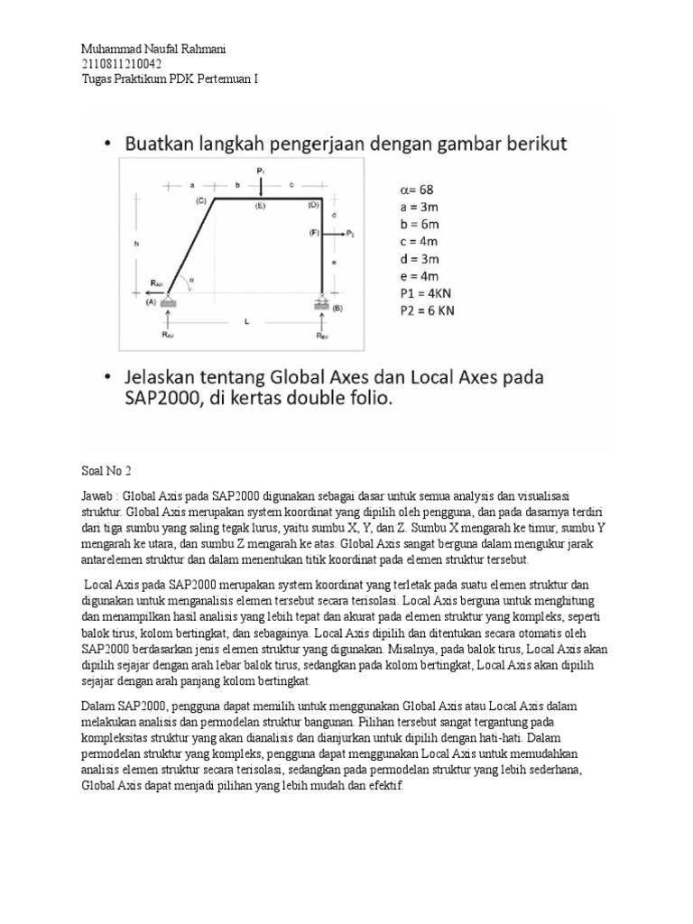 Pemahaman Local Axis di SAP2000 | PDF