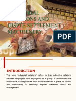 Industrial Relations And Dispute Settlement Machinery