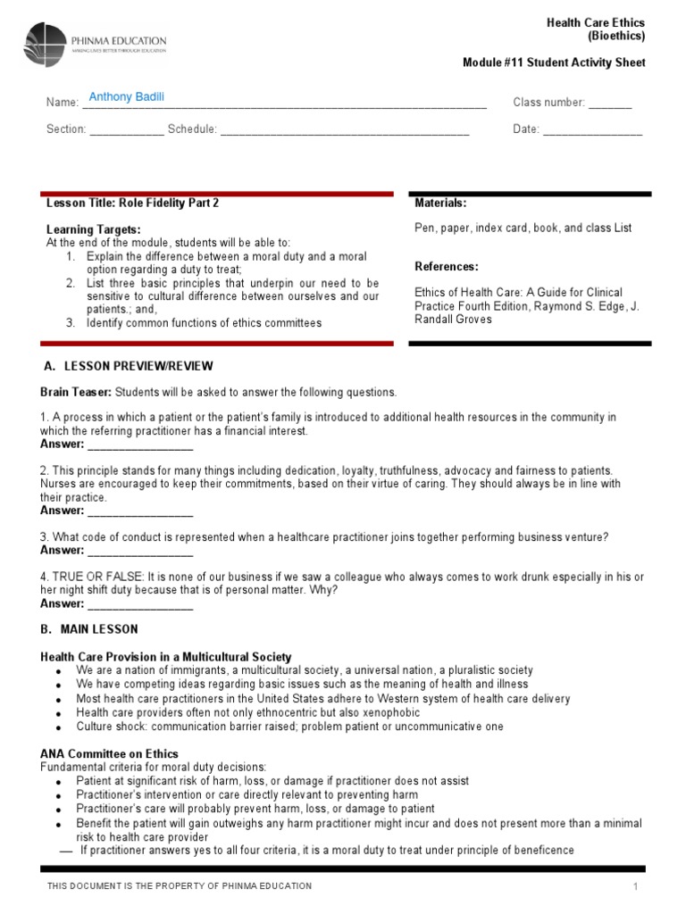 Bioethics Session 11 Sas Pdf Bioethics Health Care