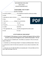 Fun With Words - What Fits Best?: Amity International School, Noida Subject: English Vocabulary Enhancement Sheet 2