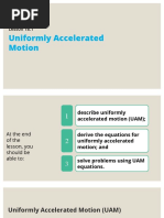 Science 9 18.1 Uniformly Accelerated Motion