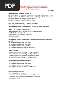IT Policy & Electronic Transaction Act 2063 MCQ