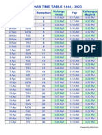 Ramadan Calendar 2023