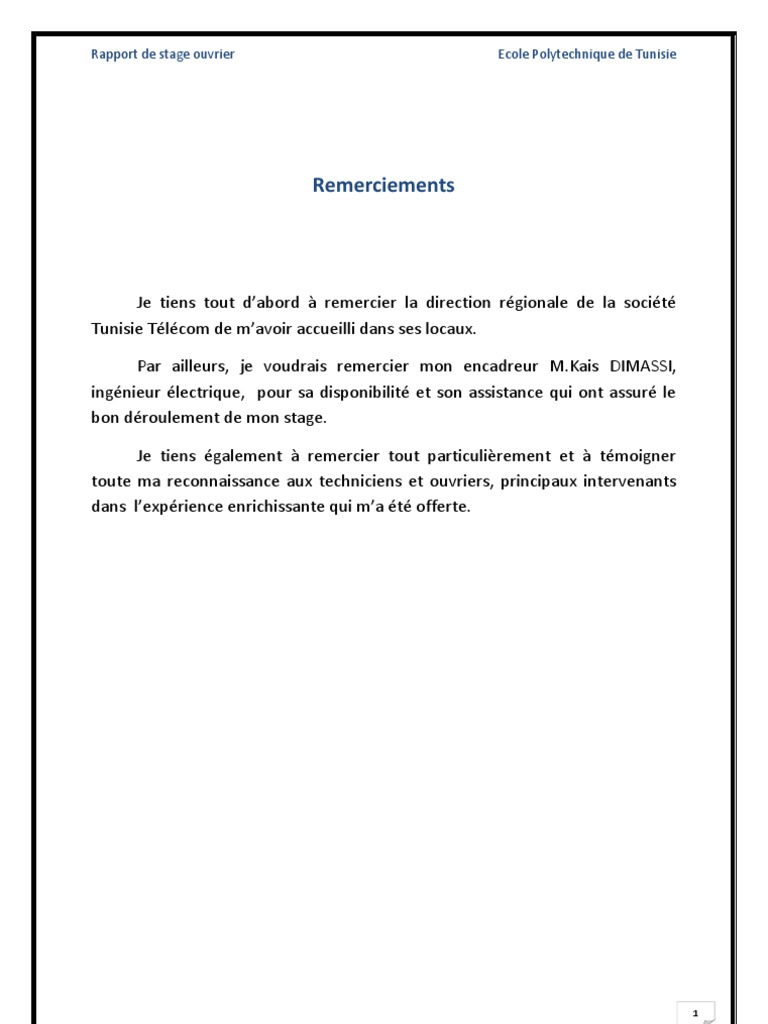 Conclusion originale rapport de stage – Salutations populaires