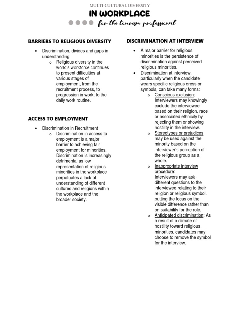 Barriers to Religious Diversity in Work | PDF | Nonverbal Communication ...