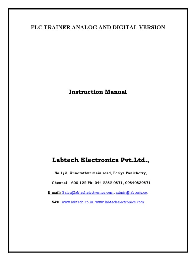 PLC Lab Manual Delta 2018 PDF Programmable Logic Controller Computing