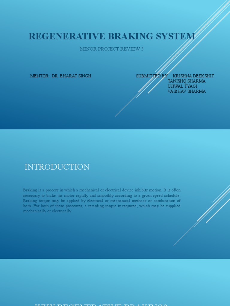 Regenerative Braking System of Electric Vehicles | PDF | Computers ...
