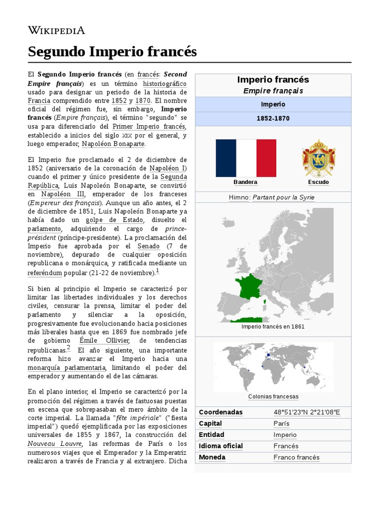 Segundo Imperio Francés PDF Gobierno