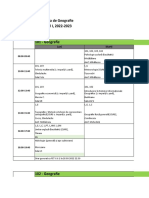 Facultatea de Geografie Semestrul I, 2022-2023