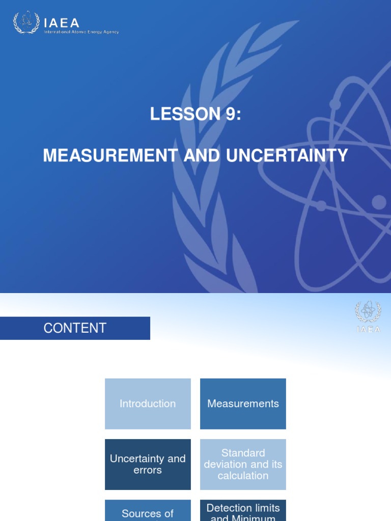 9 Measurement and Uncertainty IAEA | PDF | Uncertainty | Errors And ...