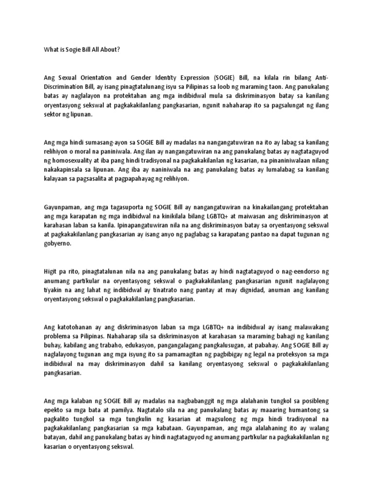 Sogie Bill Draft | PDF