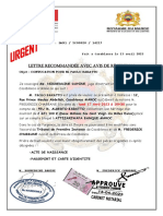 Lettre Recommandée Avec Avis de Réception: REF/N° DU DOSSIER: DM91 / TC00920 / 14217