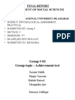 Final Report Department of Social Sciences: Riphah International University Islamabad