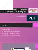 Various Inventory Control Techniques.: Priyanka Heeralal Gupta HPGD/JA21/2187 Supply Chain Managment