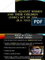 Violence Against Women and Their Children (Vawc) Act of 2004 (R.A - 9262)