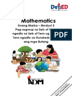 Math1 - Q1 - Wk3M3 - Regrouping Sets of Ones Into Sets of Tens and Sets of Tens Into Hundred Using Objects - Final - 10012020