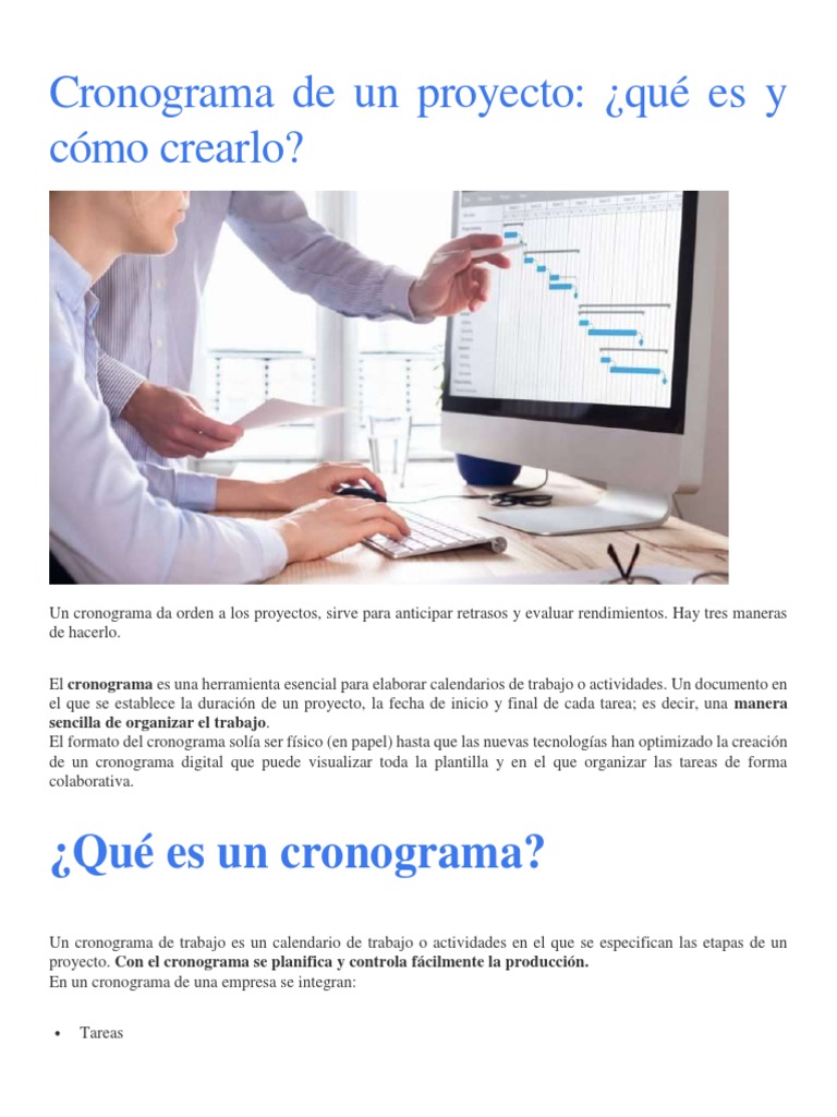 Cronograma de Un Proyecto | PDF | Software | Informática