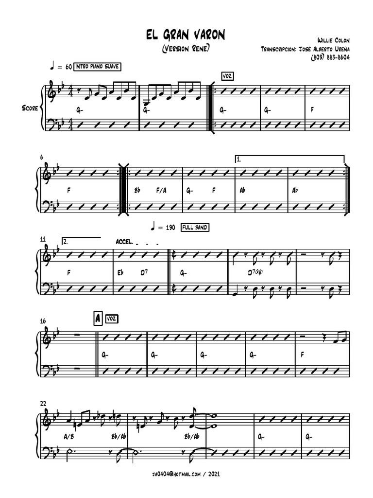 El gran varon lead sheet pdf