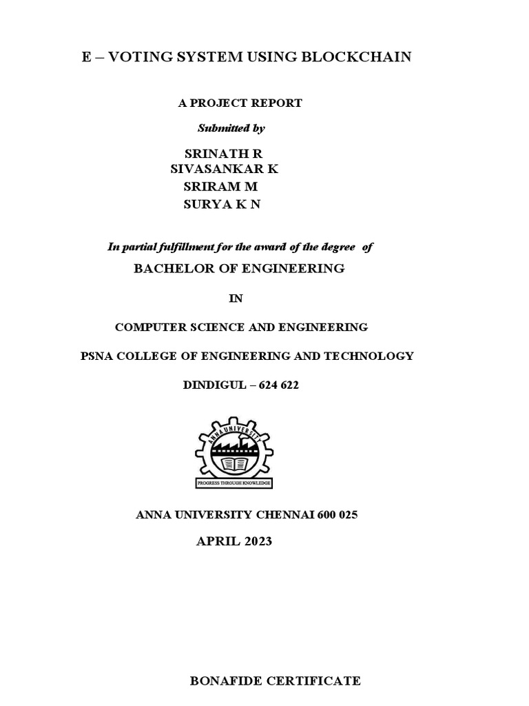 E-Voting System Using Blockchain | PDF | Software Testing | Electronic ...