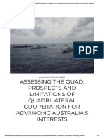 Assessing The Quad: Prospects and Limitations of Quadrilateral Cooperation For Advancing Australia'S Interests