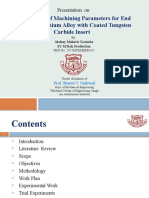 Optimization of Machining Parameters For End Milling of Titanium Alloy With Coated Tungsten Carbide Insert