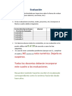 Evaluación: NO Nota Numérica. Dejarla Es Suspenso. Todos Los Docentes Deberán Incorporar Este Cuadro A Las Evaluaciones