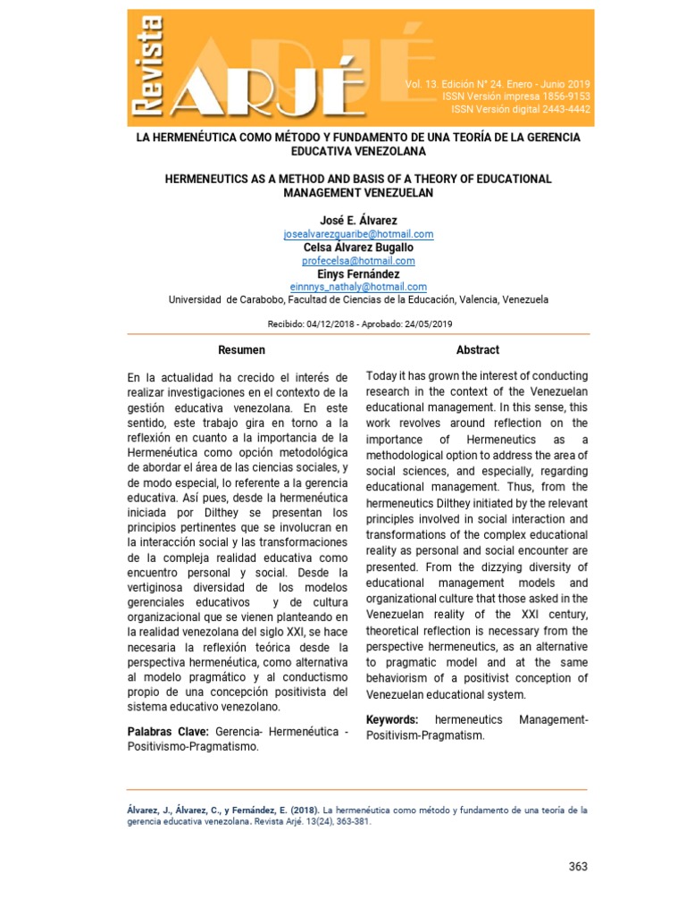 Art 21 PDF Hermenéutica Conocimiento