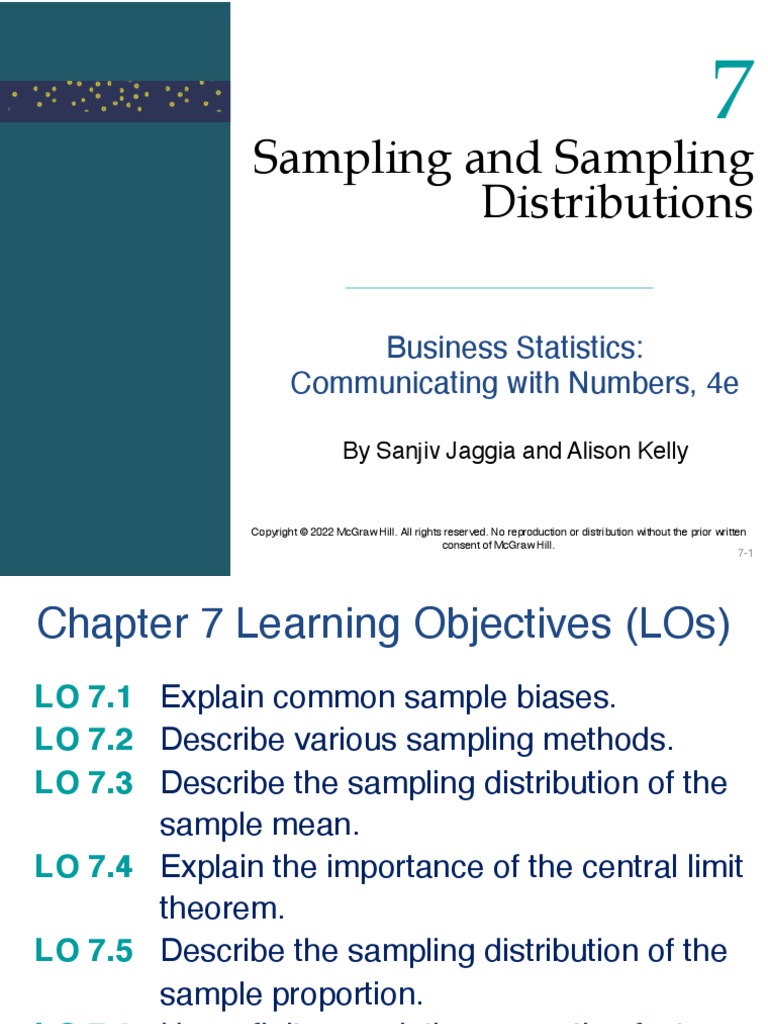 Sampling and Sampling Distributions: Business Statistics: Communicating ...