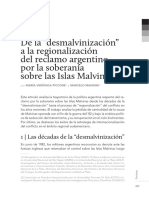 De La "Desmalvinización" A La Regionalización Del Reclamo Argentino Por La Soberanía Sobre Las Islas Malvinas