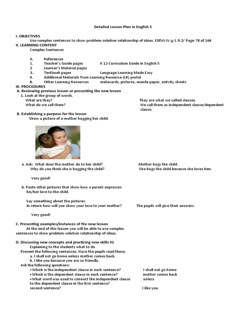 Cot DLP English 5 PDF Sentence (Linguistics) Learning