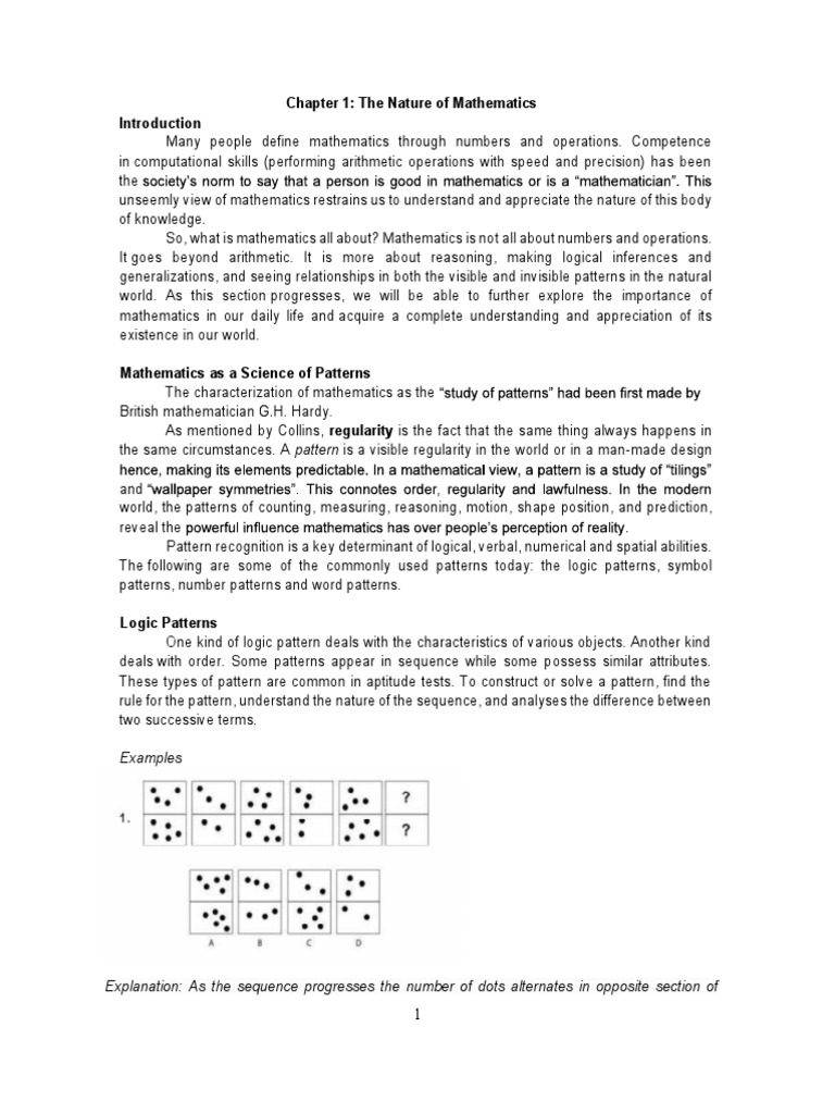 Understanding Mathematics Patterns | PDF | Mathematics | Pattern