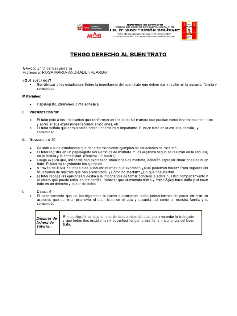 Sesion 10 de Tutoria 2C | PDF