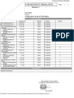 Releve de Notes Et Resultats: Session 1