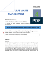 Agricultural Waste Management: Module Overview Module Objectives / Outcomes