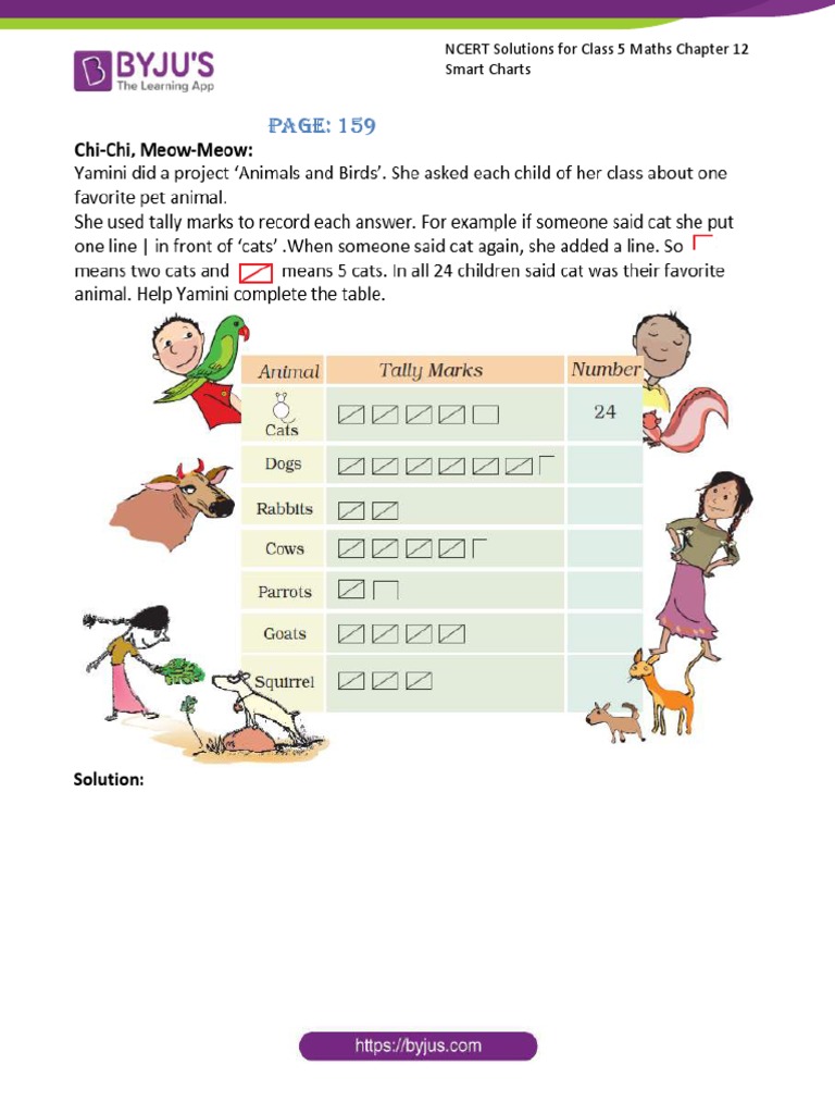 NCERT Solutions For Class 5 Maths Chapter 12 Smart Charts PDF