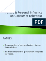 Family & Personal Influence On Consumer Behaviour