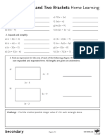 Expanding One and Two Brackets Home Learning