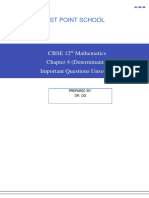 Class 12th Maths Chapter 4 (Determinants) Unsolved