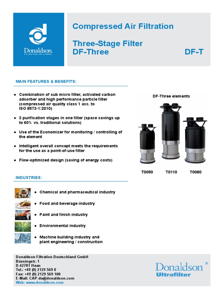 Donaldson ultrafilterDFT PDF Filtration Water Purification